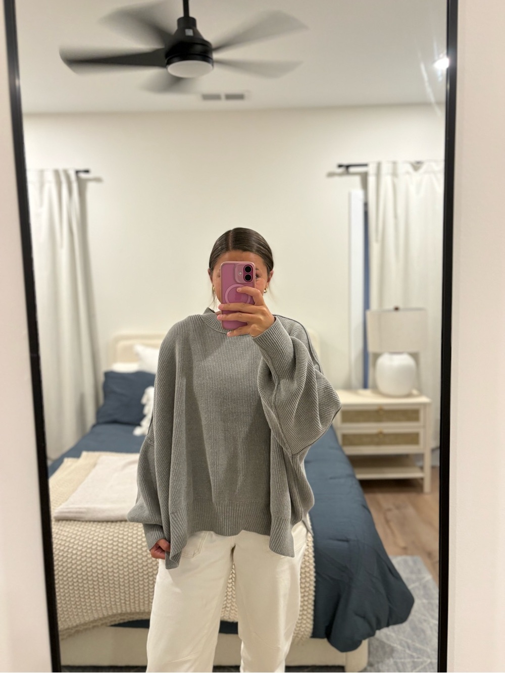Free People Easy Street Tunic Sweater in Grey